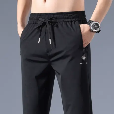 男士冰丝休闲裤子男款夏季薄款凉凉运动速干男裤直筒宽松夏天男装商品大图