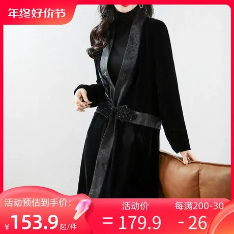 2023年新款胖mm大码女装秋冬气质时尚宽松显瘦复古国风长袖外套女图片