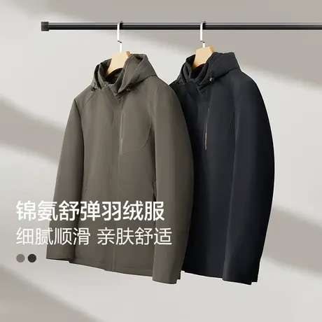 【四面舒弹】红豆羽绒服男士24新款冬季加厚保暖防风工装上衣男款商品大图