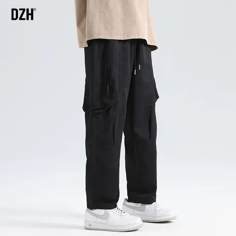 男士黑色裤子男款直筒春秋潮牌工装裤男2024新款美式宽松休闲长裤商品大图