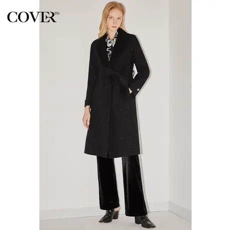 【昕怡粉丝专享】恩裳COVER冬季银丝竹节色织工艺羊毛毛呢外套商品大图