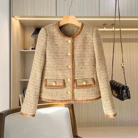 享永子【法式奢贵】小香风羊毛妮子外套通勤气质厚毛呢外套女春秋图片