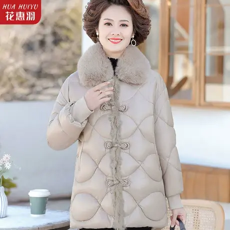 妈妈羽绒棉服2022新款冬装外套中老年轻小棉衣女中年女装秋冬棉袄商品大图