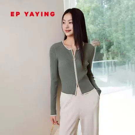 EP YAYING雅莹女装 时尚修身双拉链针织衫 2023秋冬新款9156B商品大图