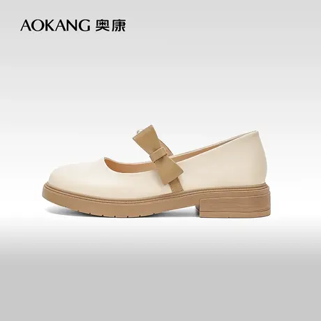 【门店发货】奥康女鞋 2023春秋季淑女单鞋时尚百搭平跟舒适鞋商品大图