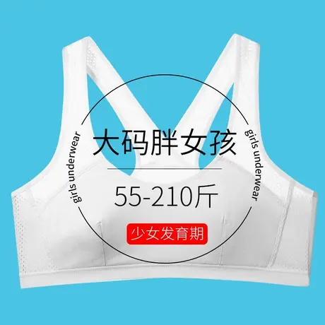 胖女孩加大码胖mm学生发育期初中生200斤文胸纯棉小背心少女内衣图片