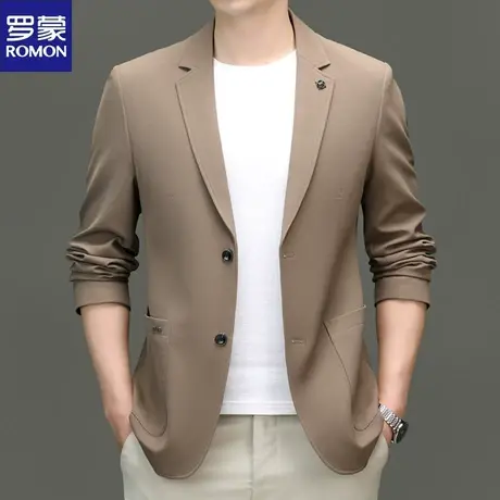 罗蒙男士小西服春秋季新款西装外套男装休闲百搭长袖单西时尚便服图片
