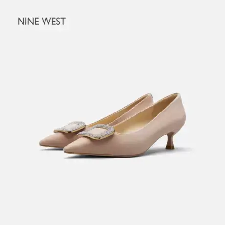 【商场同款】Nine West/玖熙水钻法式浅口单鞋2025新款尖头高跟鞋商品大图