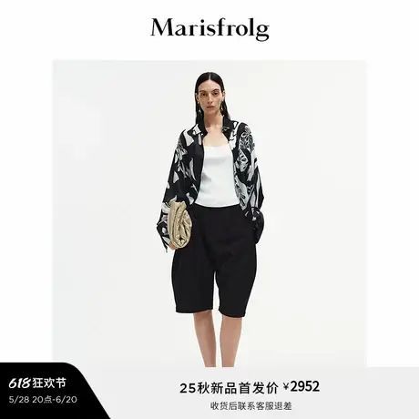 【烧花工艺】Marisfrolg玛丝菲尔2025秋新款花朵艺术收腰长袖衬衫图片