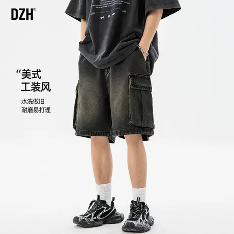 男士黑色工装短裤男夏季宽松裤子美式高街休闲百搭五分裤2025新款商品大图