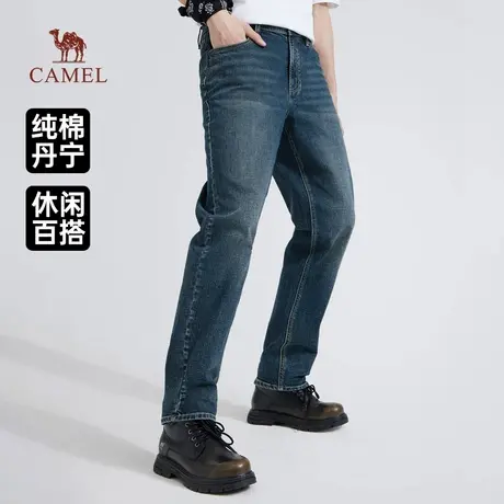 骆驼男装直筒牛仔裤男2025新款春秋季纯棉复古水洗宽松休闲长裤子商品大图