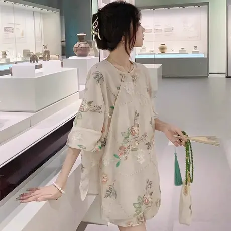 新中式国风唐装刺绣改良旗袍裙2025新款提花薄款气质连衣裙女大码图片