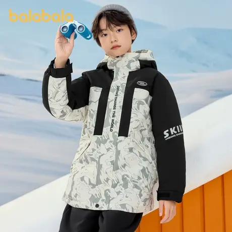 巴拉巴拉童装儿童羽绒服2025款男童冬季中长款防护潮图片