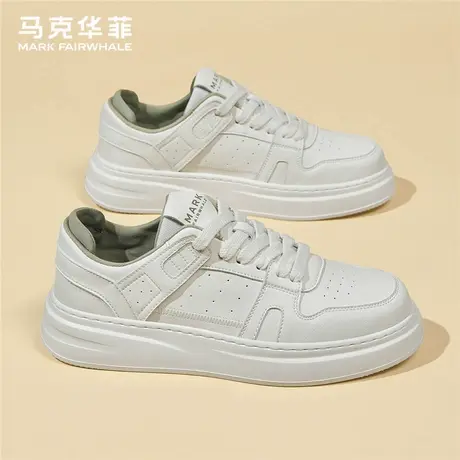 马克华菲夏季小白鞋男2025新款潮流百搭厚底增高级感运动休闲板鞋商品大图