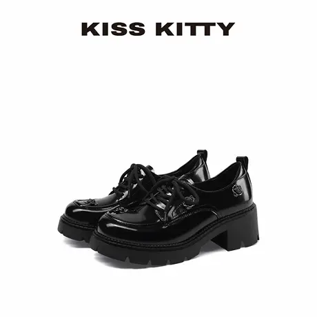 【呼呼专享】KISSKITTY 蚀月之蕊黑色通勤百搭深口单鞋25新款厚底图片