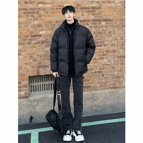 纯色青少年羽绒棉服男款冬季轻薄cleanfit工装棉衣外套美式面包服商品大图