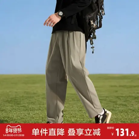 唐狮2026春季新款男尼龙九分长裤宽松休闲小脚裤时尚通勤高级感商品大图