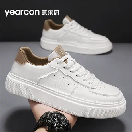 意尔康男鞋高级潮流百搭小白鞋春季2025新款男生厚底休闲运动板鞋图片