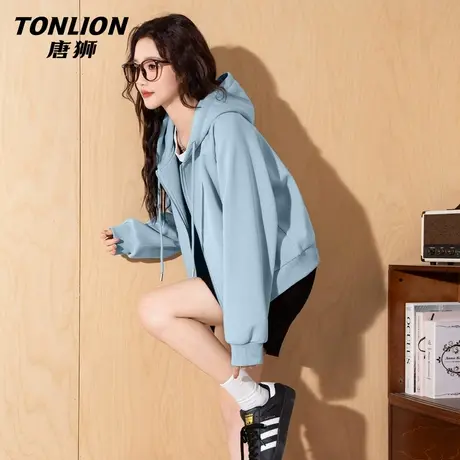 唐狮官方短款卫衣开衫女2026新款春季超好看别致外套小个子上衣VC图片
