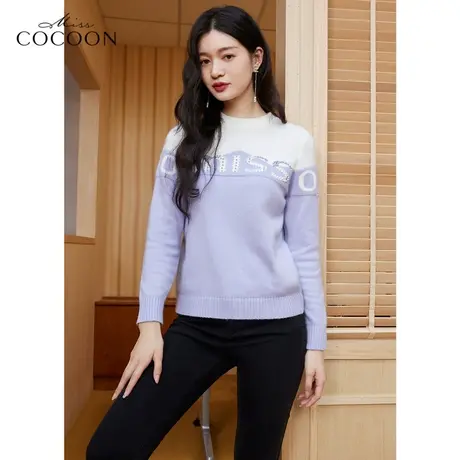 missCOCOON高级温柔兔毛羊毛混纺毛衣女2023新款春秋宽松毛针织衫商品大图