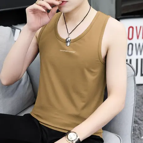 莫代尔背心男夏季健身冰丝速干凉感运动坎肩篮球跨栏无袖t恤吊带商品大图