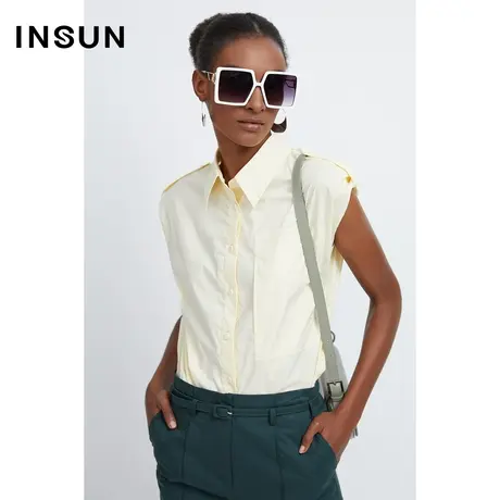 INSUN恩裳夏季贴袋工装风棉质衬衫图片