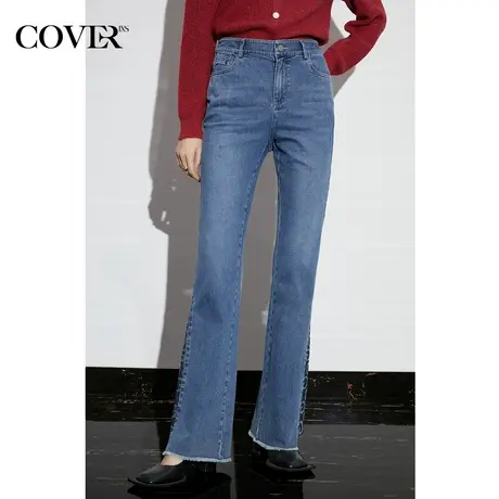 COVER春季棉质复古微弹微喇水洗牛仔裤商品大图