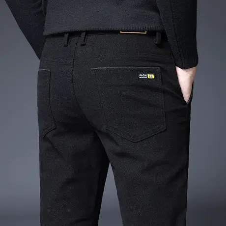 男士男裤子2024新款西裤休闲长裤修身小脚西装加绒加厚冬季秋冬款商品大图