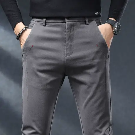秋冬款弹力休闲长裤男士直筒宽松冬季2024新款冬天西装西裤男裤子商品大图