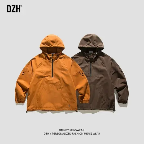 男士冲锋衣男秋季潮牌美式机能工装衣服夹克2023新款连帽套头外套商品大图