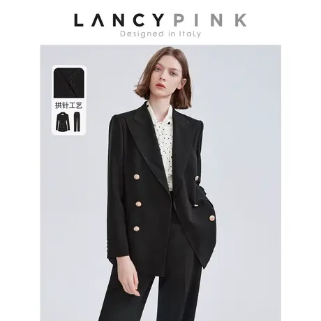 【意大利设计】朗姿法式复古气质西装西服外套女2023年春秋季新款图片
