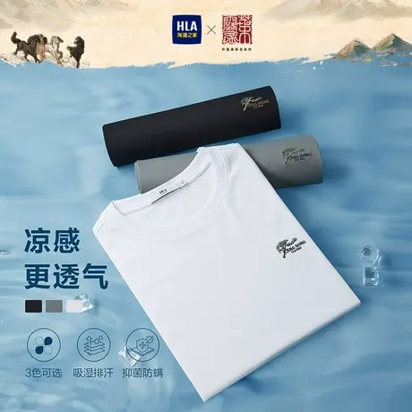 HLA/海澜之家叶露盈联名中华大地系列凉感T恤舒适透气冰爽棉短t男图片
