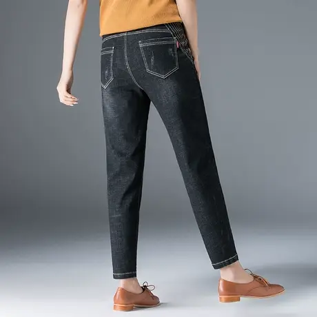 【清仓捡漏】高腰牛仔裤女春秋2024新款宽松大码女裤萝卜裤哈伦裤商品大图