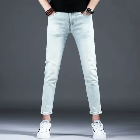 四季款复古做旧九分牛仔裤男款小脚裤子潮流男士美式高街2024新款商品大图