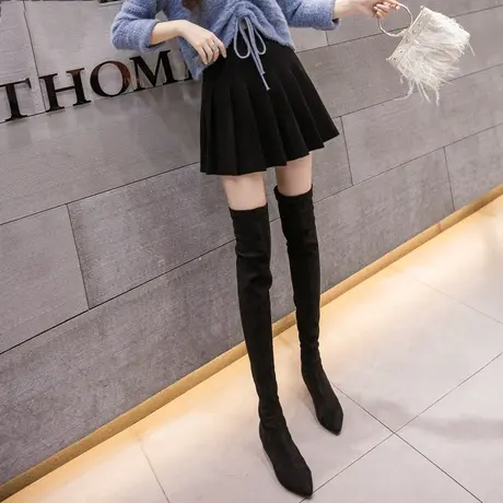 黑色毛呢百褶短裙女2023年秋冬a型半身裙大码高腰显瘦灰色裤裙潮图片