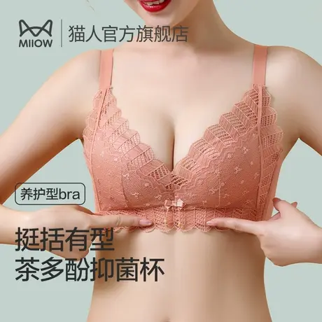 猫人内衣女大胸显小聚拢文胸软支撑上托收副乳防下垂少女性感胸罩商品大图