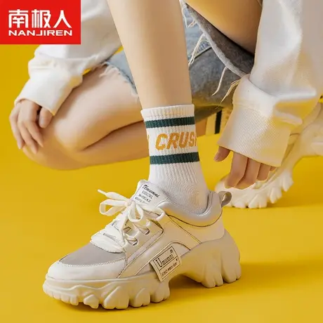 白色袜子女士春秋冬季可爱日系中筒袜薄款ins潮运动长袜jk棉袜商品大图