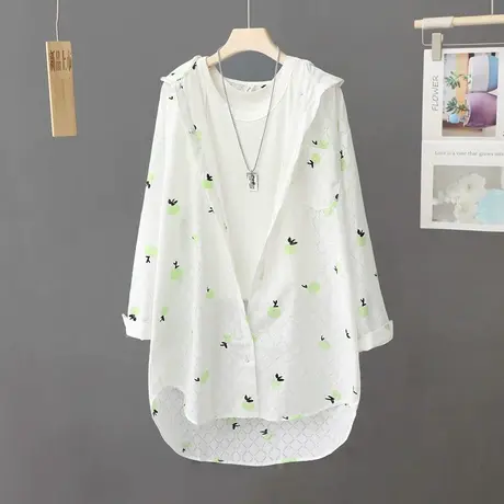 防晒衬衫外套女中长款连帽设计感小众防晒衣开衫2023夏季新款上衣商品大图