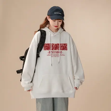 兔年本命年卫衣女2023秋冬季加绒加厚ins潮牌国潮宽松上衣服外套商品大图