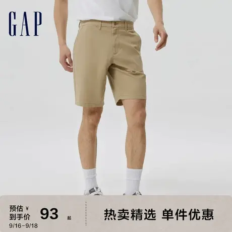 Gap男装夏季2023新款通勤直筒短裤五分裤840090时尚透气卡其裤图片