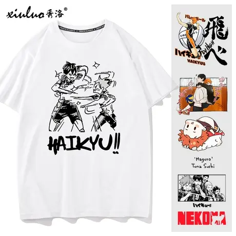 秀洛排球少年t恤短袖男女西谷夕周边乌野高校日向翔阳半袖上衣服图片
