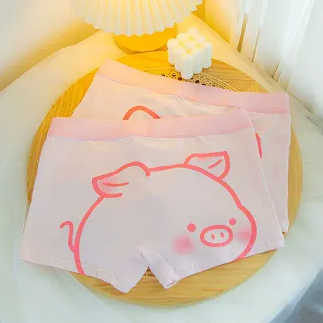 猪猪内裤~男士粉色内裤纯棉猛男搞怪可爱嘟嘟送男友卡通平角裤头图片
