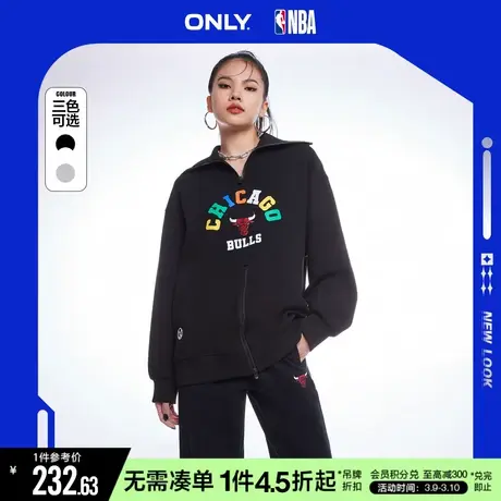 ONLY冬季NBA联名潮酷拉链翻领卫衣女|12319S009商品大图
