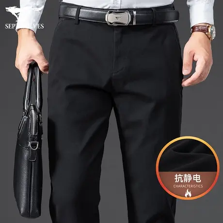 七匹狼狼族生活男装长裤男2023春夏季男士商务休闲百搭直筒裤子男商品大图