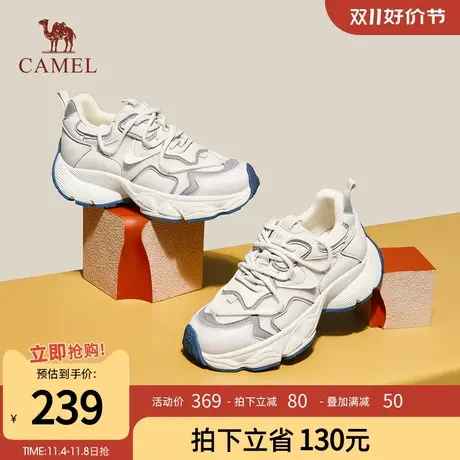 骆驼女鞋2023秋季新款时尚潮流老爹鞋运动风厚底增高百搭休闲鞋商品大图