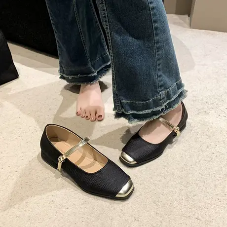玛丽珍鞋子女2024年春季新款浅口单鞋粗跟中跟气质名媛法式女鞋子图片