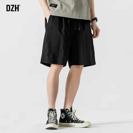 男士黑色速干短裤男夏季薄款男裤宽松裤子休闲百搭新款五分裤夏裤商品大图