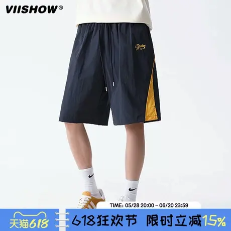 VIISHOW多巴胺腊肠狗短裤男款夏季潮牌运动五分裤子美式沙滩中裤商品大图