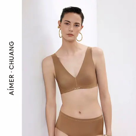 爱慕·CHUANG溯源5内衣女V领软钢圈薄杯宽肩带背心式文胸CA131991商品大图