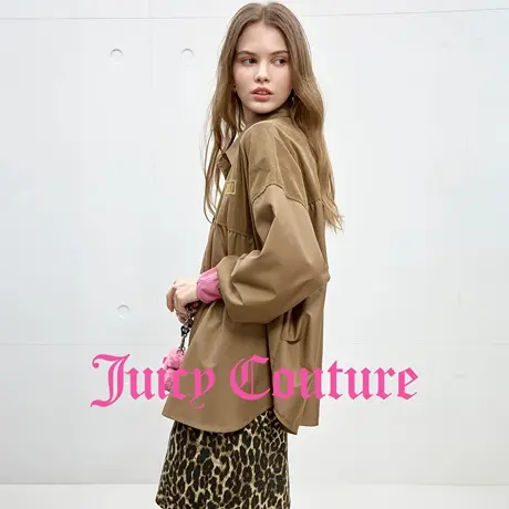 Juicy Couture橘滋衬衫女2025年秋季新款拼接刺绣宽松廓形上衣商品大图